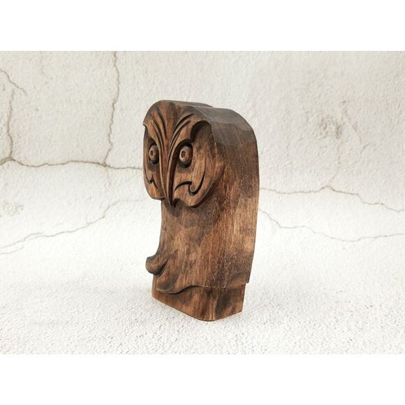 Handmade Wooden Owl Hand Carving Home Decor - Picture 2 of 3